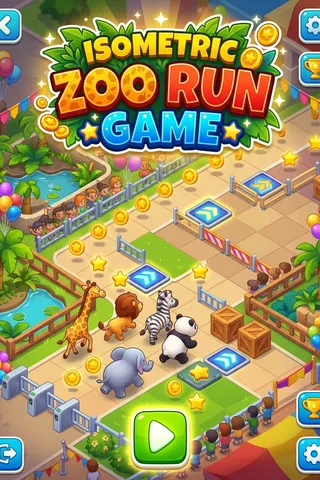 Isometric Zoo Run Game thumbnail